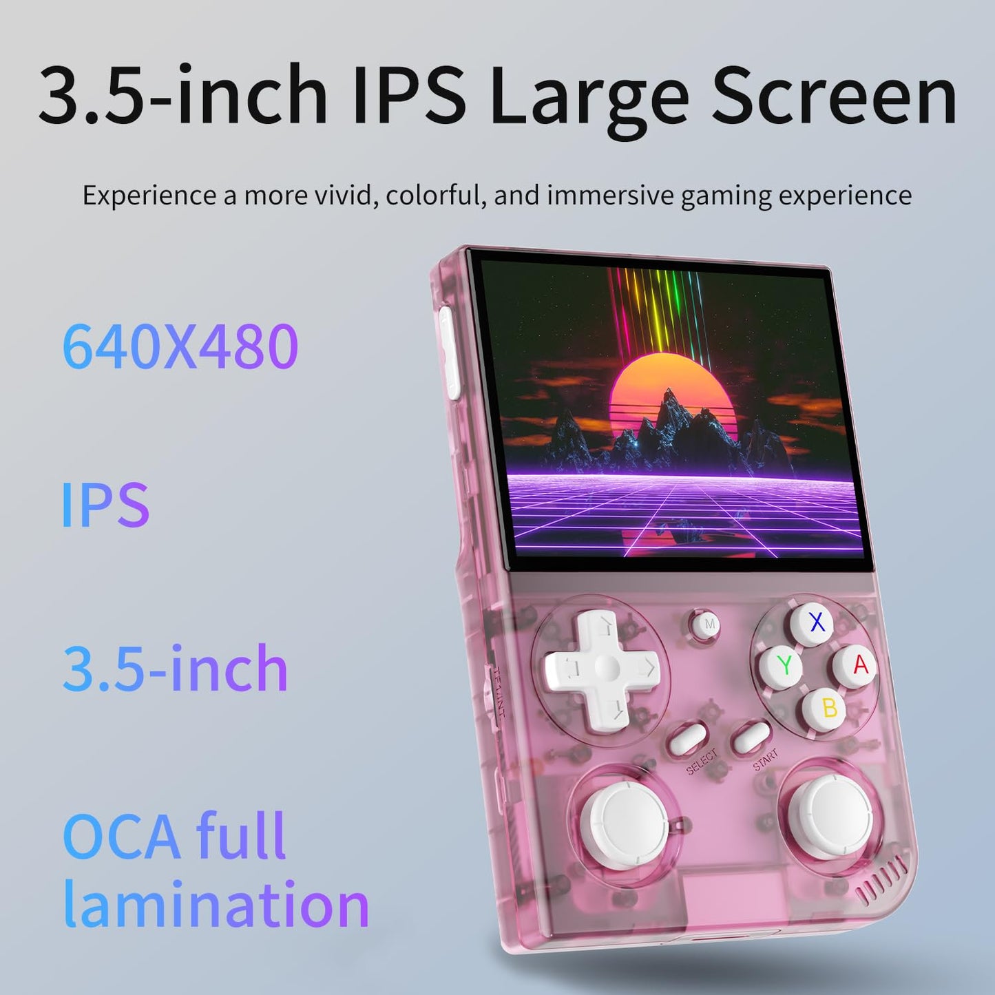 G350 Retro Handheld Game Console , G350 Retro Gaming Console 3.5'' IPS Screen Linux System Built-in 64G TF Card 20+Emulators Pre-Installed 4371 Games Retro Game Console with 3200mAh Battery Black