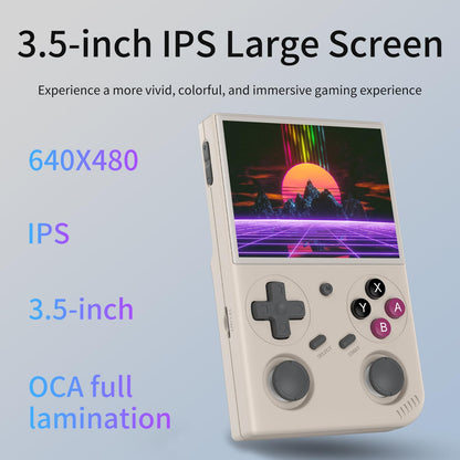 G350 Retro Handheld Game Console , G350 Retro Gaming Console 3.5'' IPS Screen Linux System Built-in 64G TF Card 20+Emulators Pre-Installed 4371 Games Retro Game Console with 3200mAh Battery Black