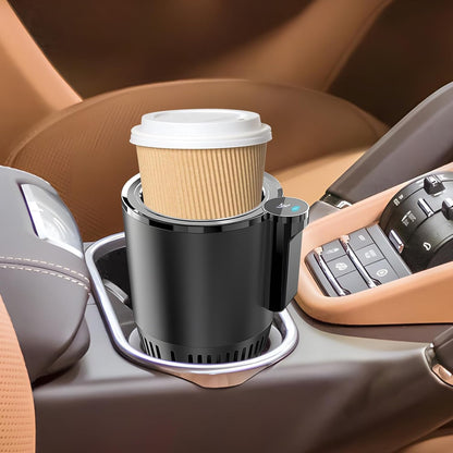 2-in-1 Smart Car Cup Cooler and Heater, Smart Cup for Car with LED Temperature Display Touch Control, Keep Drink Cold or Hot in Car Cup Holder Fits in Commuter Road Tripper, Black